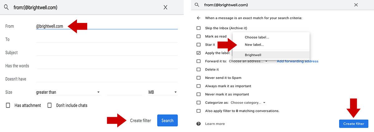 Gmail Filter Settings